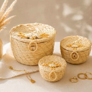 Jewelry Box Made with Straw Fiber