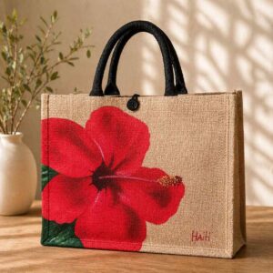 Hand-Painted Jute Tote 