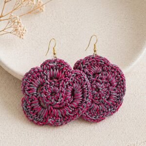 Handwoven Raffia Natural Fiber Earrings