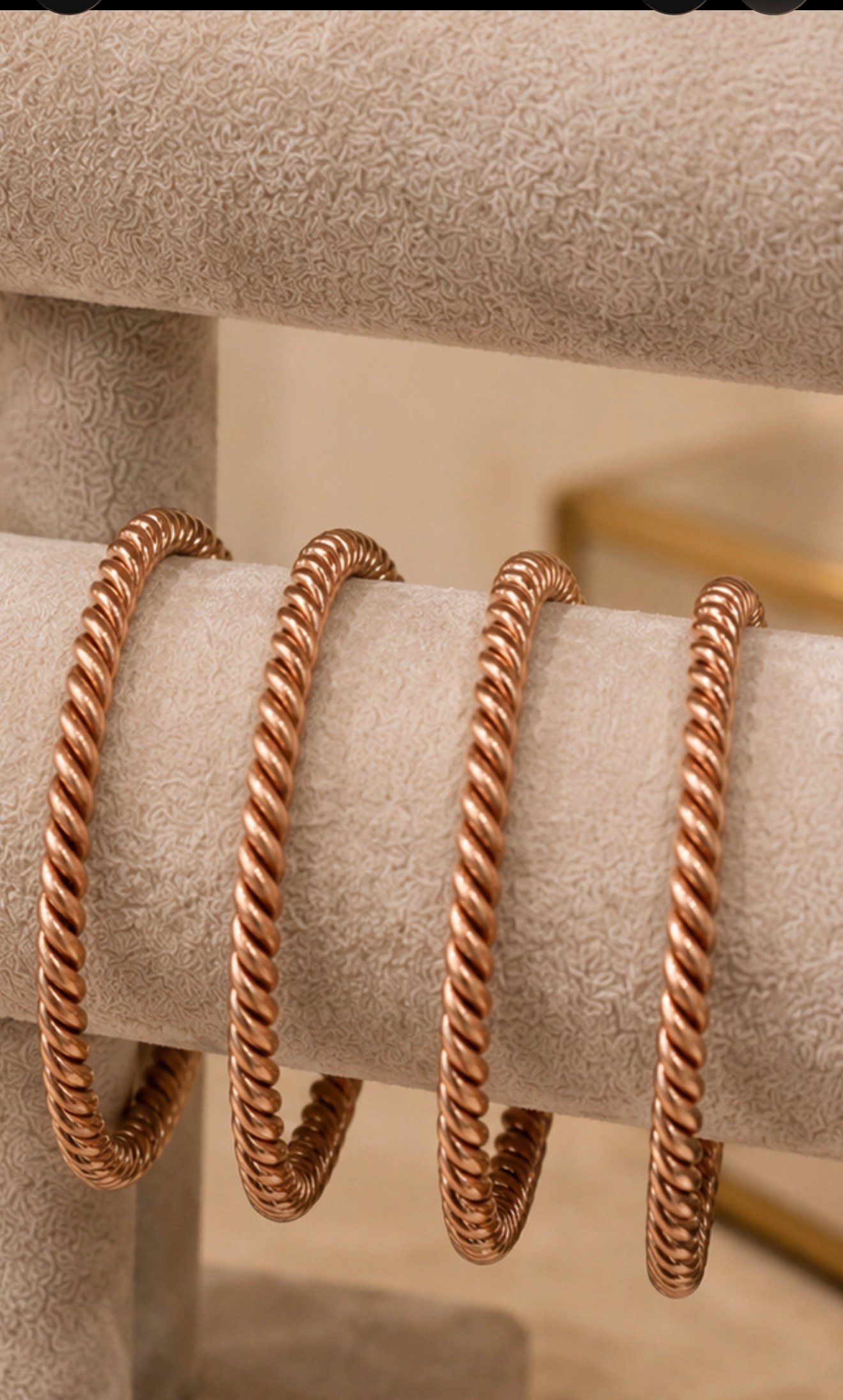 Raw Copper Mesh Bracelet Set - Image 2
