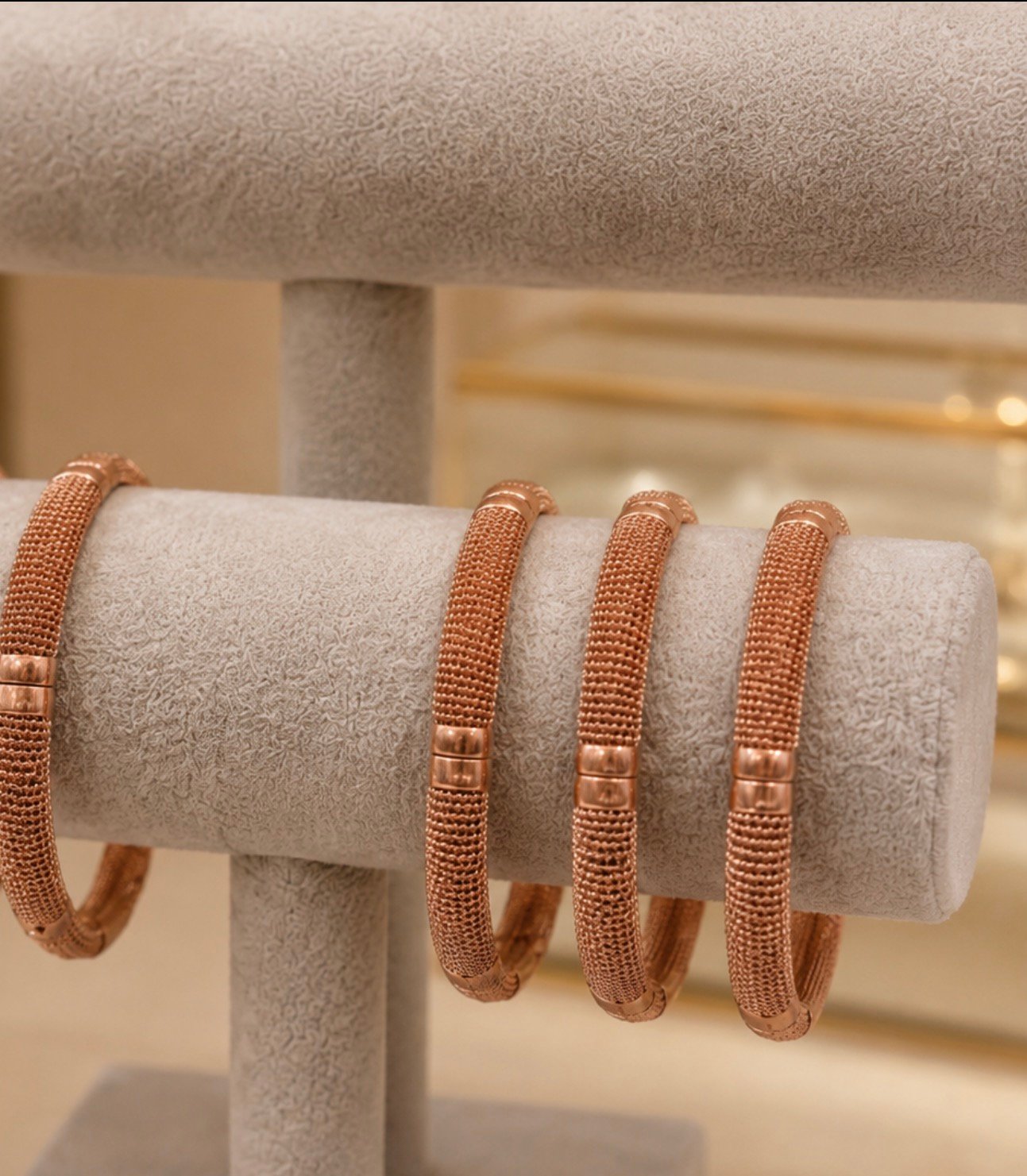 Raw Copper Mesh Bracelet Set