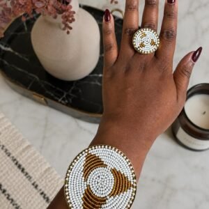 Maasai Adjustable Cuff Bracelet & Ring Set